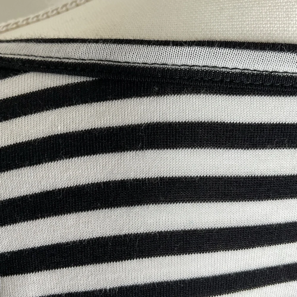 Michael Kors Womens Multi Striped Ruched Knit Zipped Shoulder 3/4 Sleeve Top LRG